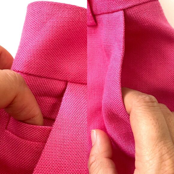 Diane Von Furstenberg Women Linen-Like Cropped Tapered Pants Trousers Pink - Picture 6 of 16